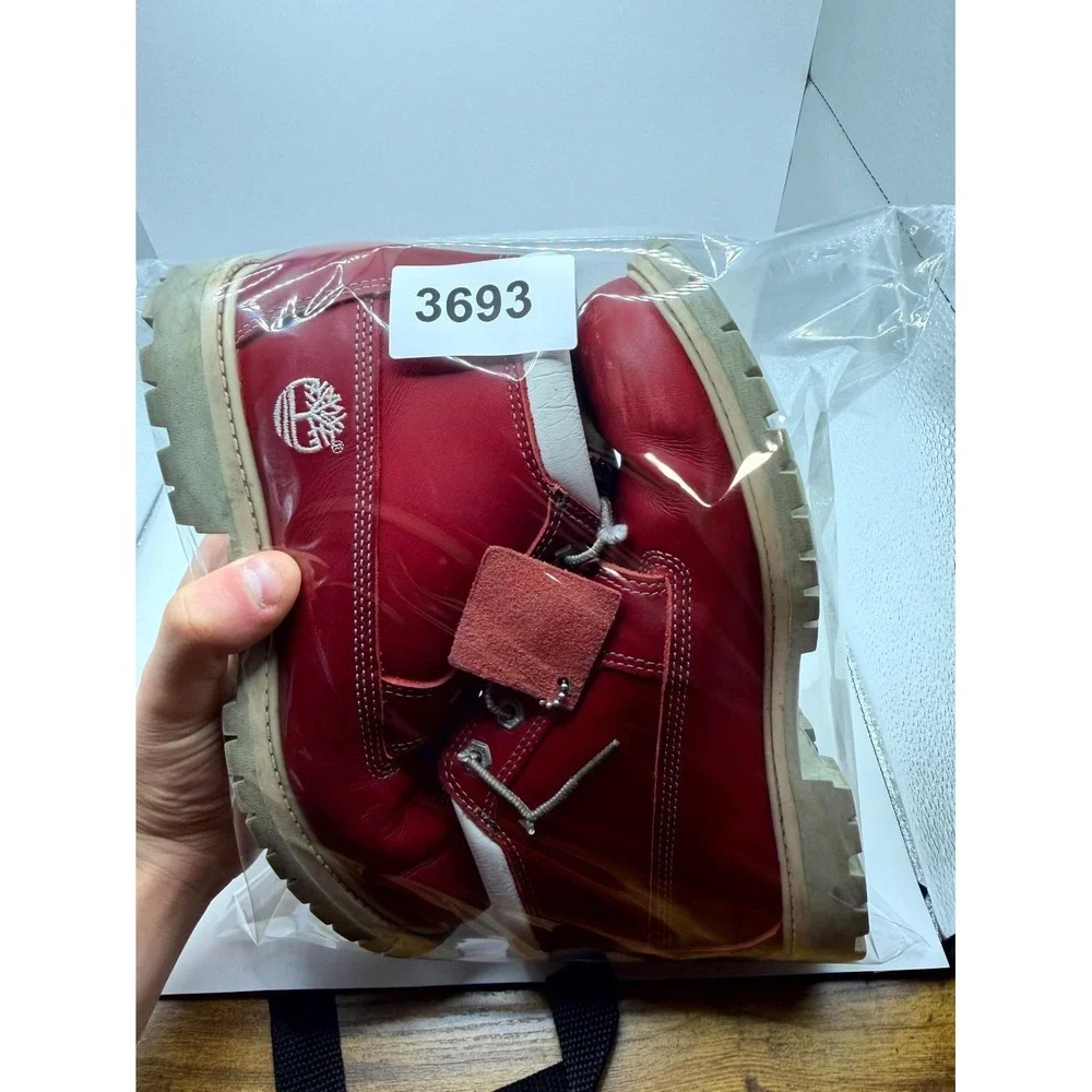 Timberland Nellie Womens 8.5 M Chukka Red Leather Waterproof Lace Up Ankle Boot - Picture 9 of 9